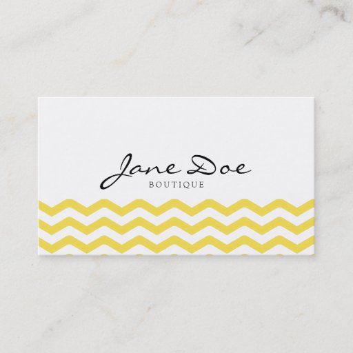 Customizable Yellow Tight Chevron Pattern Business Cards