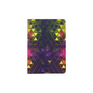 Yellow Tile Triangle Mosaic Geometric Rainbow Dig Passport Holder