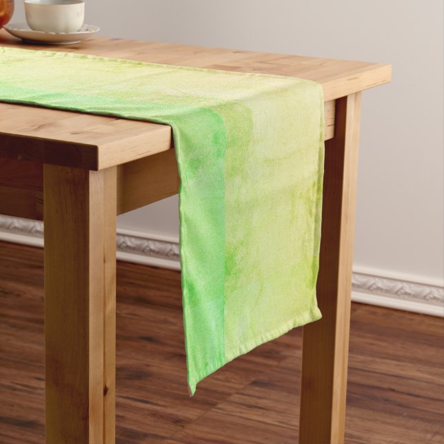 Yellow to Green Ombre Type Long Table Runner (In Situ)