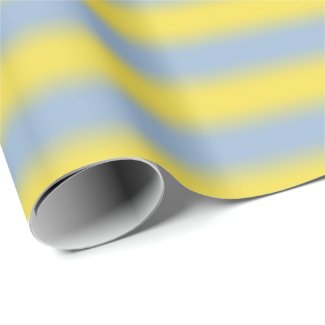 Yellow to Light Blue Gradient Soft Stripes Wrapping Paper