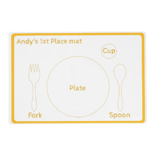 Yellow Toddler Place Setting Guide Placemat