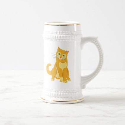 Yellow Tom Cat Beer Stein