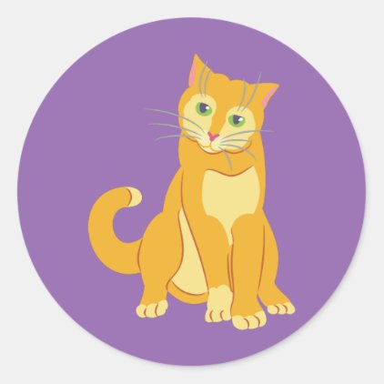 Yellow Tom Cat Classic Round Sticker