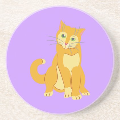 Yellow Tom Cat Drink Coaster