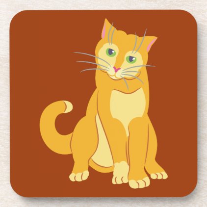 Yellow Tom Cat Drink Coaster