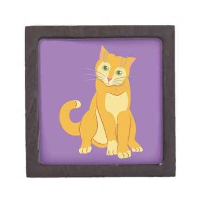 Yellow Tom Cat Keepsake Box