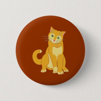 Yellow Tom Cat Pinback Button