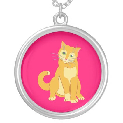 Yellow Tom Cat Silver Plated Necklace