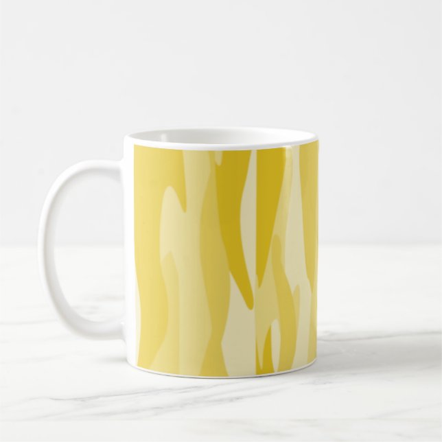 Yellow Tone Abstract Camouflage  Coffee Mug (Left)