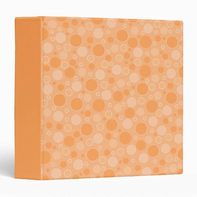 yellow toned polka dots in retro sixties style 3 ring binder (Front/Spine)