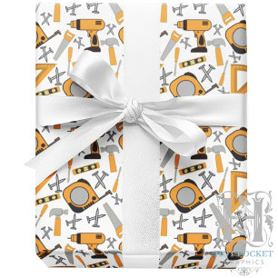Yellow Tools Gift Wrapping Paper