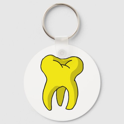 Yellow tooth keychain