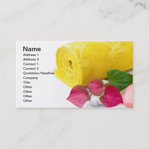 Customizable Yellow towel and soap business card templates