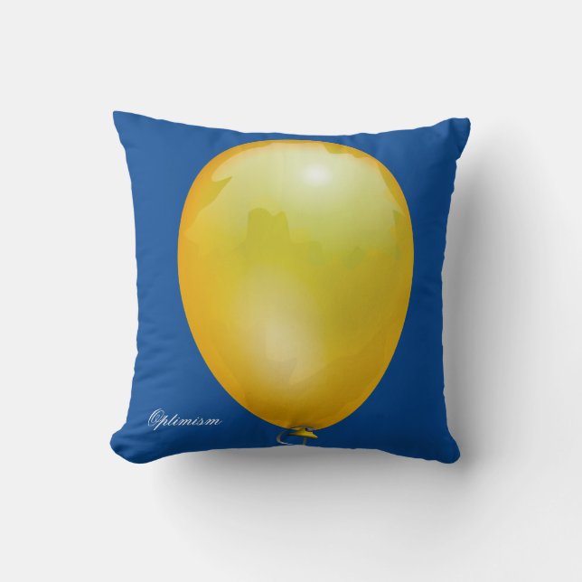 Yellow toy balloon funny unique throw pillow (Front)