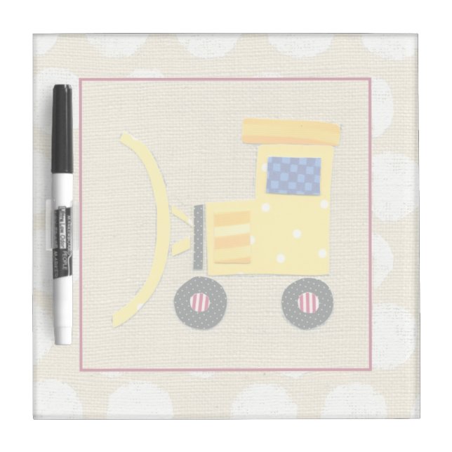 Yellow Toy Bulldozer Truck by Chariklia Zarris Dry-Erase Board (Front)