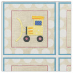 Yellow Toy Bulldozer Truck by Chariklia Zarris Fabric