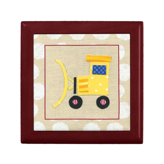 Yellow Toy Bulldozer Truck by Chariklia Zarris Gift Box (Front)