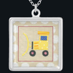 Yellow Toy Bulldozer Truck by Chariklia Zarris Silver Plated Necklace<br><div class="desc">Is your child interested in construction? Then satisfy their curiosity with this print of a yellow toy bulldozer truck by Chariklia Zarris. You can feel the earth move underneath the giant wheels of this vehicle. Order yours now!</div>