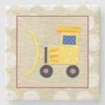 Yellow Toy Bulldozer Truck by Chariklia Zarris Stone Coaster