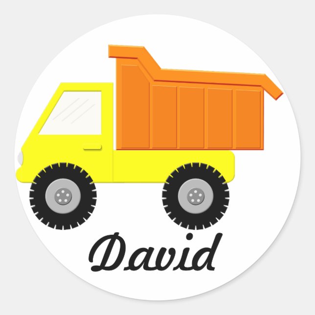 Yellow Toy Truck Classic Round Sticker (Front)