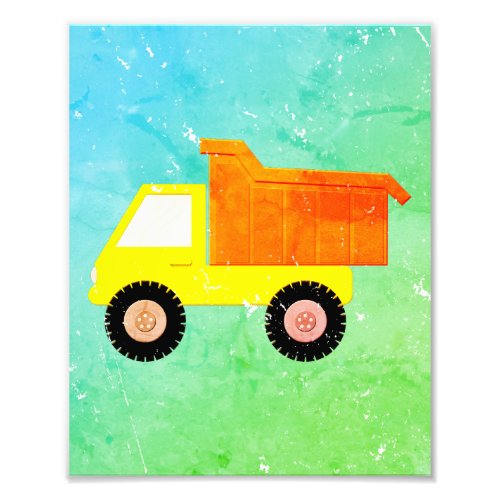 Yellow Toy Truck Distressed Photo Print