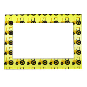 Yellow Tractor Magnetic Picture Frame