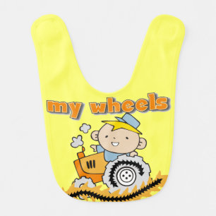 Yellow Tractor My Wheels Bib