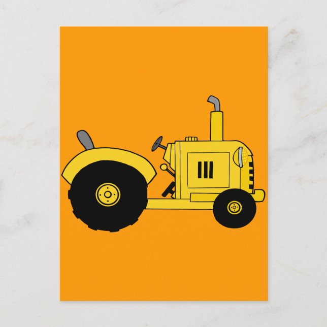 Yellow Tractor Postcard (Front)
