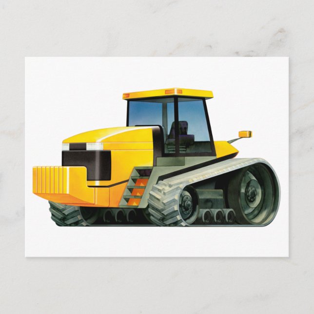 Yellow Tractor Postcard (Front)