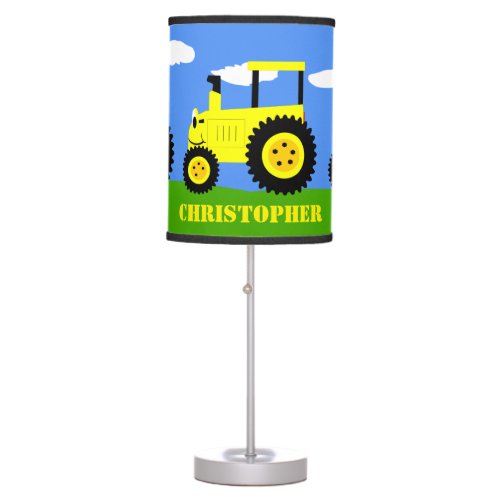 Yellow Tractor Table Lamp