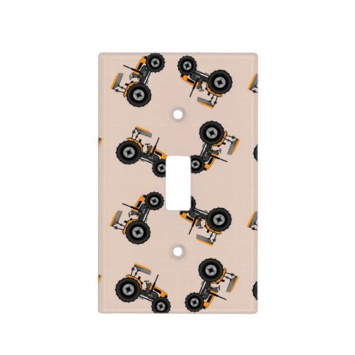 Yellow tractors pattern light switch cover