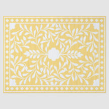 Yellow Traditional Bone Inlay Decoupage Paper