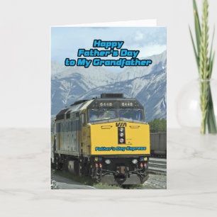 Yellow Train Engine Happy Father's Day Grandfather Card