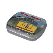 Yellow Train Party Favor 75th Birthday Candy Jelly Belly Tin (Side)