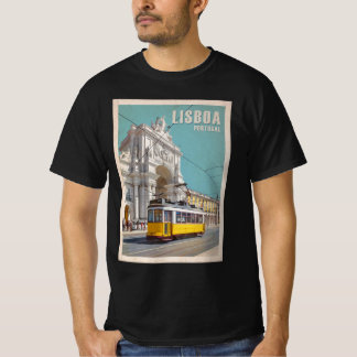 Yellow Tram, Augusta Street Arch. Lisbon, Portugal T-Shirt