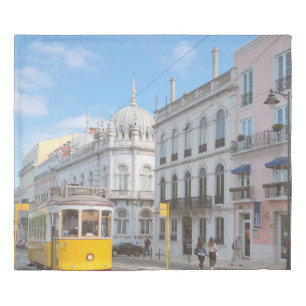 YELLOW TRAM ON ROAD DUVET COVER
