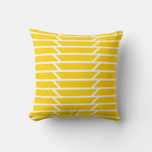 Yellow Trapezoids Throw Pillow