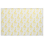 Yellow Treble Clef Pattern Fabric