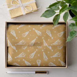 Yellow Tree Pattern Christmas Gift Wrapping Tissue Paper