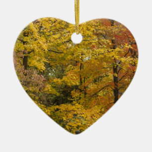 Yellow Trees Of Autumn Ceramic Ornament