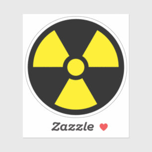 Yellow Trefoil Symbol on Black Background Sticker
