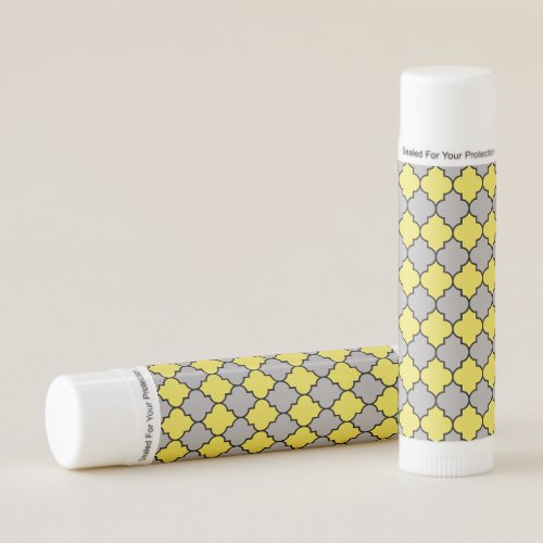 Yellow Trellis Quatrefoil Moroccan Lattice Lip Balm