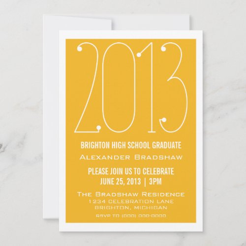 Yellow Trendy 2013 Graduation Invitation