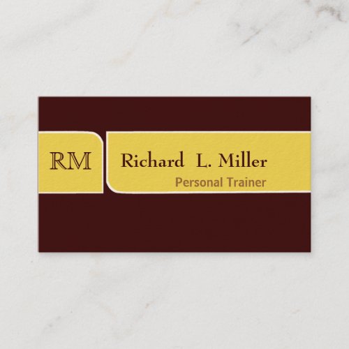Vibrant Simple Brown &amp; Yellow  Plain Business Card Template