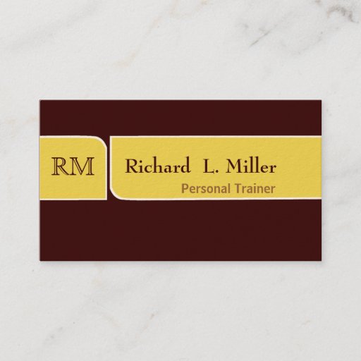 Customizable Vibrant Simple Brown &amp; Yellow  Plain Business Card Template