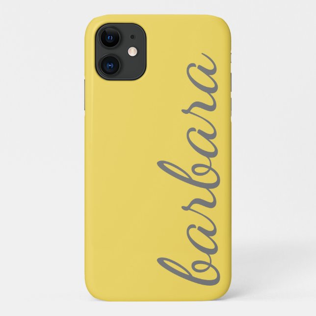 Yellow Trendy Script Personalized Case-Mate iPhone Case (Back)