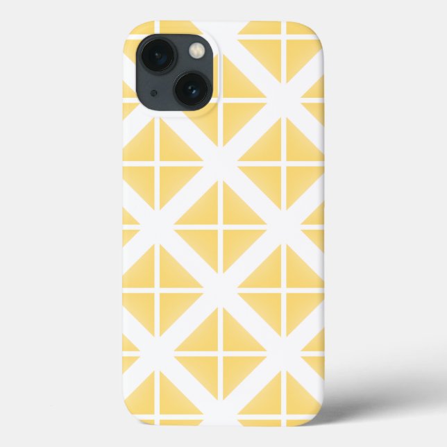 Yellow Trendy Triangle Pattern Case-Mate iPhone Case (Back)