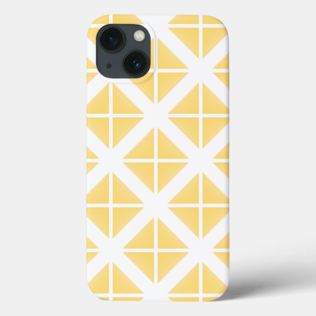 Yellow Trendy Triangle Pattern Case-Mate iPhone Case (Back)