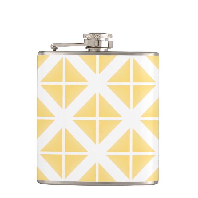 Yellow Trendy Triangle Pattern Flask (Front)