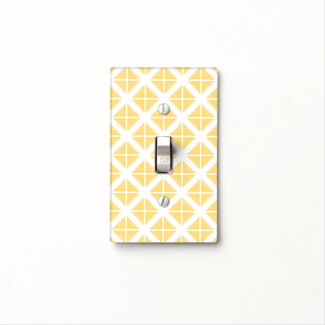 Yellow Trendy Triangle Pattern Light Switch Cover (In Situ)